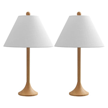 Albie 25" Modern Coastal Iron Column LED Table Lamp, Set of 2